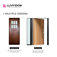 Porte Pivotante Principale d'Extérieur Moderne en Bois Massif de Style Américain Contemporain pour l'Entrée de Maisons