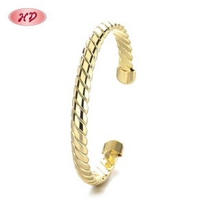 Bracelet en alliage de cuivre plaqué or 18 carats avec zircon pour femme, design simple, tendance, vente en gros, bijoux fantaisie - Product Image 2