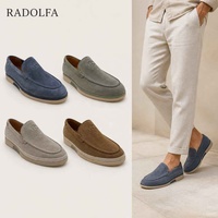 Mocassins pour hommes en daim de vache, perforés, à enfiler, respirants, semelle en caoutchouc, chaussures décontractées élégantes RADOLFA pour l'été