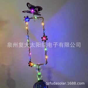 Luces Solares de Jardín con Forma de Mariposa, Cadena de Luces LED con Colgante de Cristal, Resistentes al Agua, Decoración para Exteriores - Product Image 5