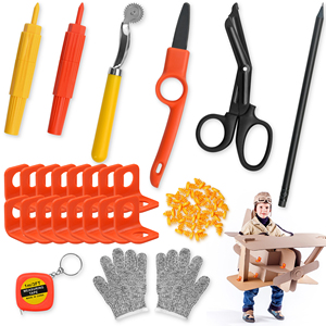 Kit de Construcción de Cartón - 150 Piezas de Herramientas de Corte para Niños, Juguetes Educativos STEM, Regalo para Proyectos de Bricolaje para Niños y Niñas - Product Image 1