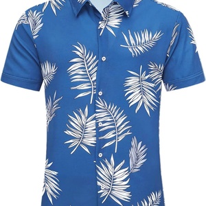 Chemise Hawaïenne Vintage Sans Manches en Twill pour Homme, Imprimé Floral Tropical, Fermeture à Boutons Corne, Anti-UV, Séchage Rapide, Idéale pour les Fêtes Estivales - Product Image 1