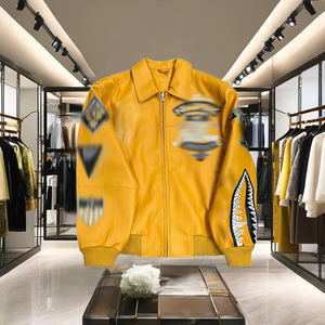 <span class=keywords><strong>Giacca</strong></span> di Lusso da <span class=keywords><strong>Uomo</strong></span> in <span class=keywords><strong>Pelle</strong></span> Bovina con Ricamo 3D e Colletto alla Coreana, Design Personalizzato <span class=keywords><strong>Oversize</strong></span> Stile Streetwear da Rave per l'Inverno - Product Image 2