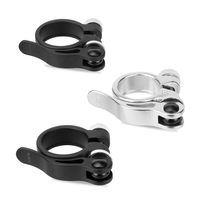 WAKE Collier de Selle Vélo à Libération Rapide en Alliage d'Aluminium Anodisé Sablé 28.6mm/31.8mm/34.9mm Noir/Argent