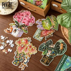 Een doos met stickers Bloemen & Bladeren Katten Serie Assortiment Vormen Puzzel Cadeauset: Bloemige & Botanische DIY Decoratieve Stickers - Product Image 3