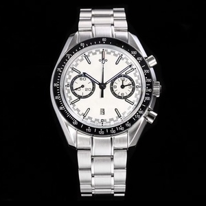 Reloj mecánico de lujo con correa de cuero genuino de 44,25mm resistente al agua, serie de carreras, <span class=keywords><strong>cronómetro</strong></span>, reloj de marca, blanco, resistente al agua, para parejas - Product Image 1