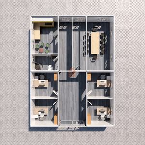 Fournisseurs DXH Chine – Bâtiment préfabriqué en panneaux sandwich de 20 et 40 pieds, conteneur plat préfabriqué, espace de travail, bureau, salle de réunion - Product Image 6