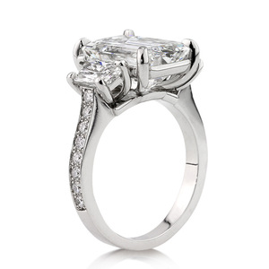 CAOSHI F1169 Anillos de boda de piedra Esmeralda blanca grande Imitado rodio plateado Joyería nupcial Anillos de circonia cúbica para mujeres - Product Image 4
