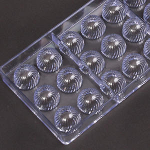Moldes de Chocolate em Policarbonato Semi Esféricos Forma de Espiral 3D Molde de Barra de Chocolate Bandeja Plástica - Product Image 3