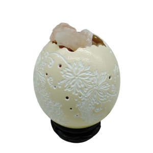 Tay Chạm Khắc trứng đà điểu đèn Muối Himalaya-Máy lọc không khí & hỗ trợ giấc ngủ, phong cách và độc đáo - Product Image 2