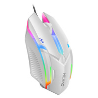 Ratón USB con cable de 3 teclas, iluminación colorida RGB para juegos y oficina, para sistemas Microsoft Windows y Apple IOS