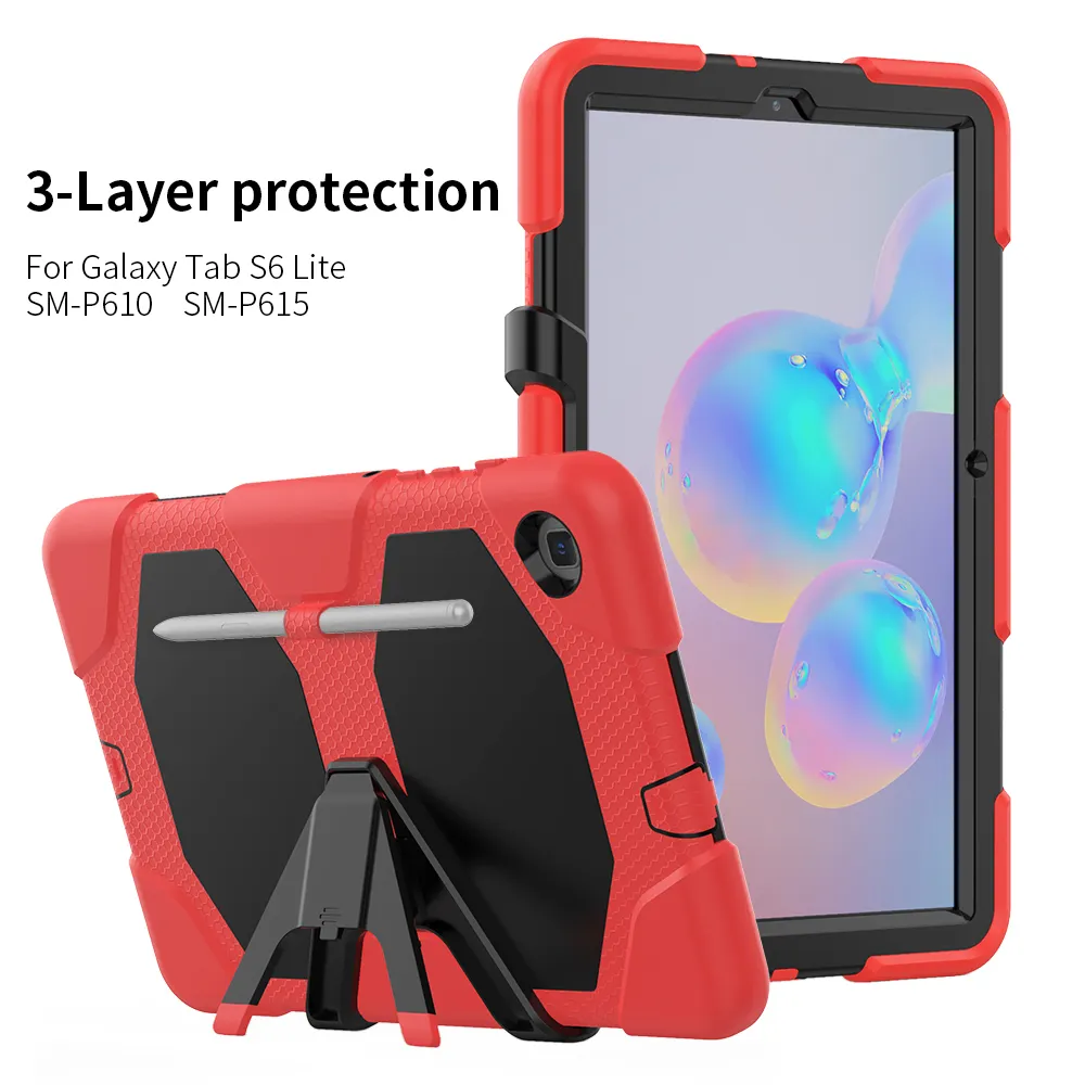 Étui pour tablette Samsung Galaxy Tab S6 Lite 2020 Silicone souple coque rigide PC couvercle en plastique pour SM-P610/P615