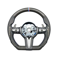 Volant en cuir M Performance compatible avec BMW F30 F32 F10 F20 F07 F01 E46 E60 E90 M3 M4 M5 M7, volant en fibre de carbone LED