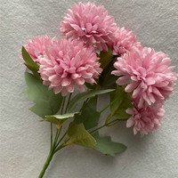 Ramos de flores de pompón artificiales de 6 cabezas, bola pequeña de seda, flor de hortensia para Arreglo Floral Interior del hogar