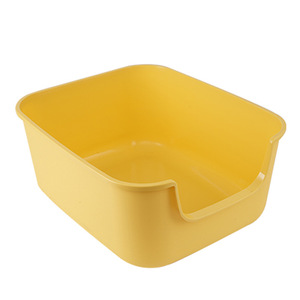 Yellow Large Open <b>Cat</b> <b>Litter</b> <b>Box</b> 50x40x22cm Square Splash Proof For Indoor <b>Outdoor</b> Use - Product Image 2