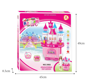 Jinming Juguetes Para Ninos Vaisselle Jouet en forme de château Cuisine Ensemble de jouets de jeu pour filles et enfants - Product Image 3
