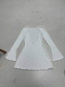 Robe élégante en tricot sans dos, style A, mini-robe sophistiquée de couleur unie, impression numérique naturelle d'automne - Product Image 2