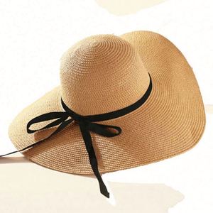 Summer Sun <b>Hat</b> Outdoor Travel Uv Protection Women Ladies Beach Sunshade <b>Hat</b> Wide Brim Foldable <b>Straw</b> <b>Hat</b> - Product Image 1