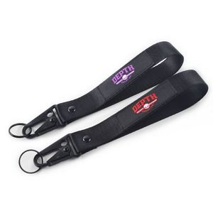 Factory Design Woven Embroidered <b>Patch</b> Short Eagle Hook Keychain Lanyard Motorcycle Wrist Lanyards With Logo Custom - Product Image 3