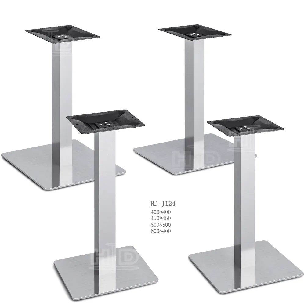 Высококачественный роскошный обеденный квадратный стол с серебряными ножками из нержавеющей стали