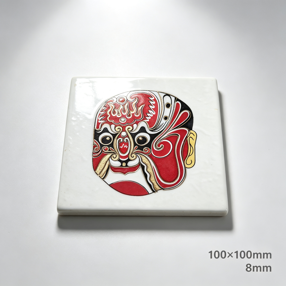 Red and Black Opera Mask Tile 100x100mm Glossy Ceramic Wall Tile for ...