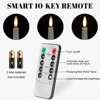 Promotion Faux Wax Taper Candles Batterie betriebene flackernde LED Candlesticks Home Decor