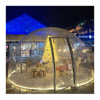 Tente Dôme Transparente en PC avec Cadre en Aluminium, Imperméable, Quatre Saisons, pour Glamping, Maison Bulle Transparente pour Complexes de Vacances et Campings en Plein Air