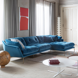 Saba canapé salon Design nordique cadre en acier velours Chaise Longue mobile pour grands/petits espaces meubles de maison Ultra-doux - Product Image 1