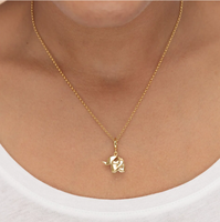 Colgante de elefante origami para mujer, de plata S925 chapada en oro, diseño geométrico de animal, regalo de fuerza y sabiduría, joyería DIY con clip