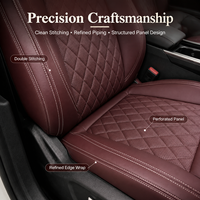 Pour la plupart des véhicules, protection de siège auto complète en cuir premium antidérapant à motif diamant, résistante à l'usure, noire