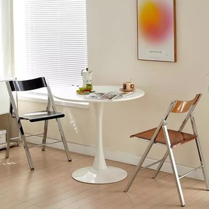 Sedia Pieghevole per Casa e Ufficio, Design di Lusso in Acrilico Trasparente, Arredamento Multifunzionale - Product Image 4