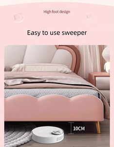 Letto in pelle semplice moderno con crema stile corona lussuoso ragazze e ragazzi letto di stoccaggio per la <span class=keywords><strong>principessa</strong></span> dei bambini principe camera da letto - Product Image 6