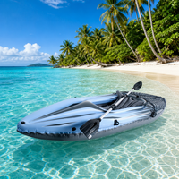 Kayak gonflable en PVC à prix d'usine, durable, pour 1 personne, avec kit d'accessoires complet pour la dérive et le surf