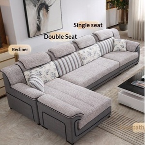 Juego de Sofás de Tela Aterciopelada en Forma de L con Chaise Longue para Sala de Estar Moderna, Relleno de Esponja de Alta Densidad, Funda Extraíble y Lavable - Product Image 4