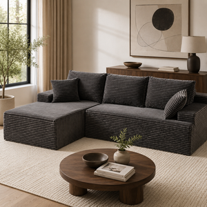 Divano Moderno Imbottito OEM, Divano Componibile ODM in Corduroy Effetto Nuvola, Divano Letto a L di Lusso Senza Struttura in Scatola - Product Image 6