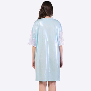 Túnicas camiseta <span class=keywords><strong>vestido</strong></span> de Jersey de lentejuelas doradas para <span class=keywords><strong>mujer</strong></span> - Product Image 5