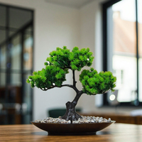 Künstlicher Japanischer Kiefern-Bonsai aus Kunststoff für Heimdekoration, Zen-Garten, Schreibtisch, Festliche Anlässe, Valentinstag, Weihnachten, Neujahr GU YKS008