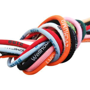 Custom 4mm Diameter High <strong>Elasticity</strong> Nylon Jacquard <strong>logo</strong> Colorful Round Metal Cord End <strong>Shoelace</strong> For Draw Cords Of Garments Rope - Product Image 2