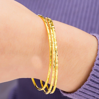 Vente en gros Bijoux de mode pour mariage indien étanche personnalisé Bracelet plaqué or Bracelet fin en forme de cercle Bracelets indiens