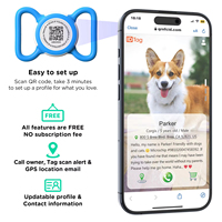 Collier pour animaux de compagnie avec étiquette d'identification personnalisable, code QR anti-perte, breloques personnalisées pour collier d'animal, collier GPS pour animaux S14