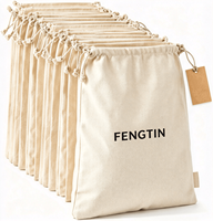 Sacs en tissu écologique personnalisés multi-usages - Grands sacs de rangement réutilisables en coton - Pochettes en mousseline avec cordon de serrage pour légumes