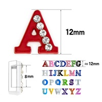 Breloques Pendentifs Multiples Options DIY, Lettres Coulissantes 8mm, Chiffres Coulissants 8mm, Breloques Coulissantes Alphabet Colorées pour Peinture Strass