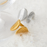 Bague ajustable ouverte personnalisable Clioro, fabrication directe usine, style moderne minimaliste, en acier inoxydable, étanche, plaqué or, ZIRCON