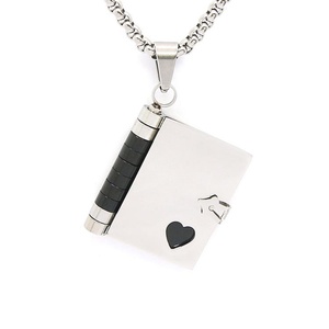 Creative Jewelry Can Open Custom Engraved <b>Book</b> Pendant Necklace - Product Image 2