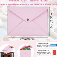 Porte-cartes de mahjong en cuir PU vegan, organiseur de cartes de mahjong, étui pour cartes de mahjong, accessoires de mahjong pour soirée de jeu, cadeau pour les amateurs de mahjong