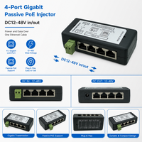 Injecteur PoE passif multi-ports 4 ports, alimentation par Ethernet pour AP et caméra CCTV
