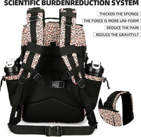 Sac à dos tactique 45L grande capacité en nylon imperméable imprimé léopard réglable pour camping, randonnée, voyage, vente en gros, personnalisable