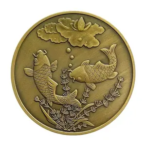 Neues Design Fisch münze beliebte Fabrik Souvenir präsentieren benutzer definierte zarte Herausforderung Münze