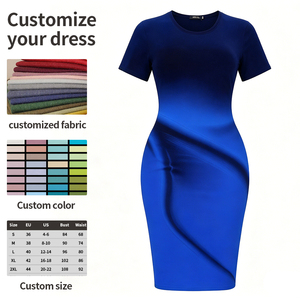 Elegant Gradient <strong>Royal</strong> <strong>Blue</strong> Bodycon Midi <strong>Dress</strong> <strong>for</strong> <strong>Party</strong>/Office/City Walk - Chic Women's Fashion - Product Image 6