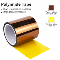 Ruban en polyimide ambre GOC 0,1 mm, adhésif silicone, haute température 260°C ° Ruban résistant à la chaleur pour l'isolation des composants électroniques